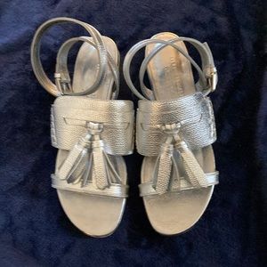 Silver leather sandals